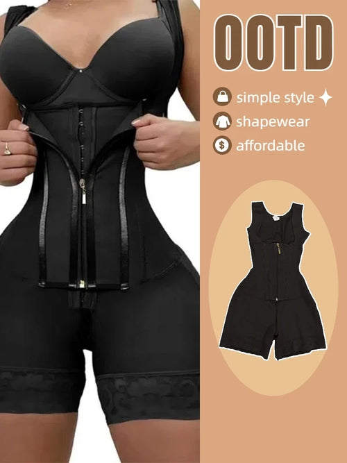 Lace Trim Tummy Control Bodysuit